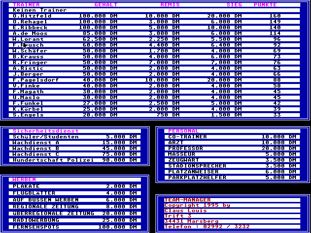 Team-Manager [Falcon030] atari screenshot